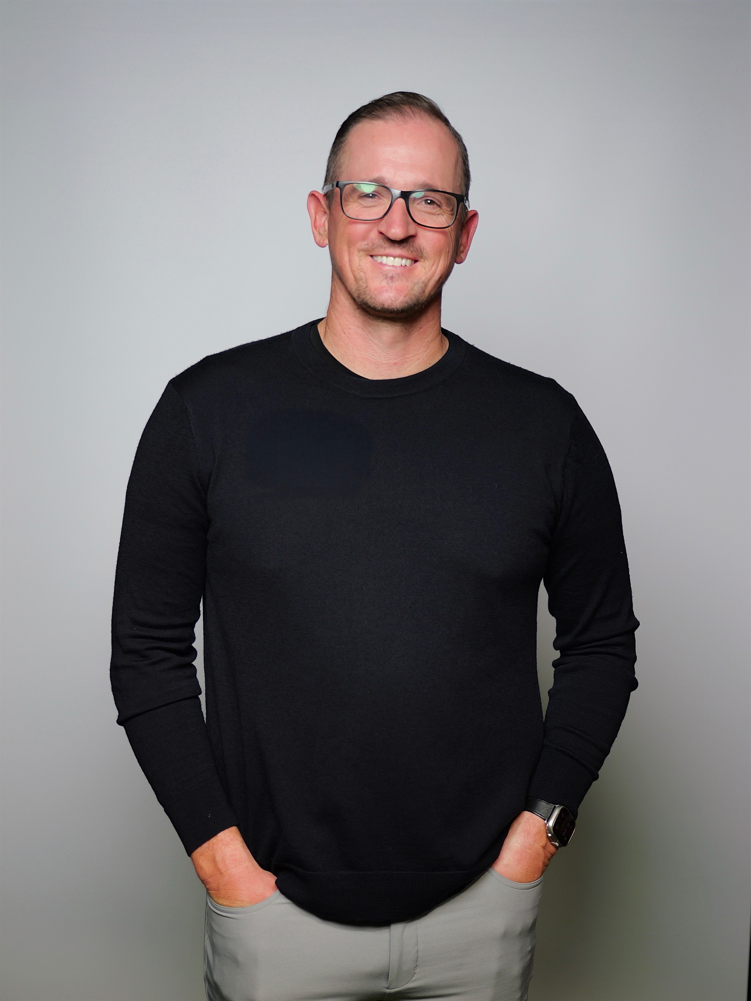 Brandon Harwood in a black shirt