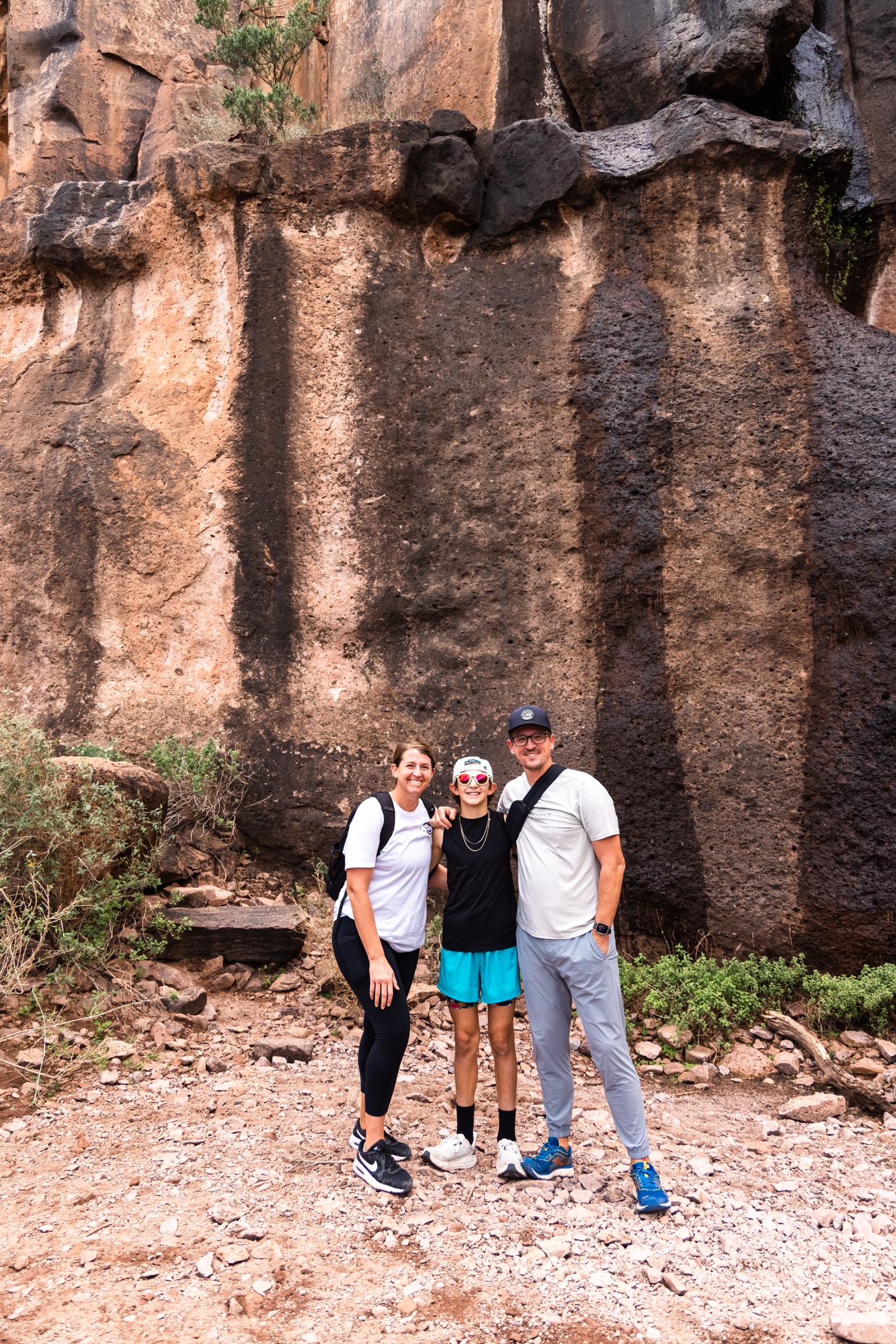 Harwood family hiking together